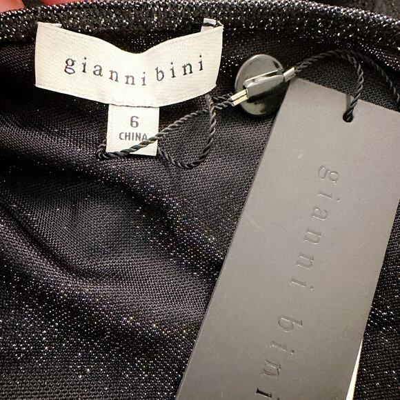 Gianni Bini Andie Metallic Top Blouse Whimsigoth Fairycore Fairy sz Black 6 NWT - Picture 8 of 11